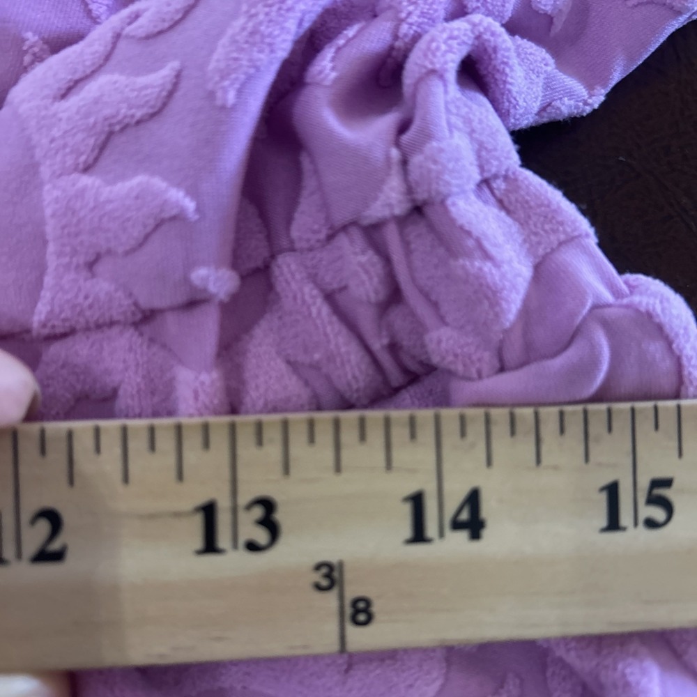 Roxy NEW LARGE Strapless Terry Large Romper Pink Lilac Beach Cover Up One Piece - Picture 8 of 16